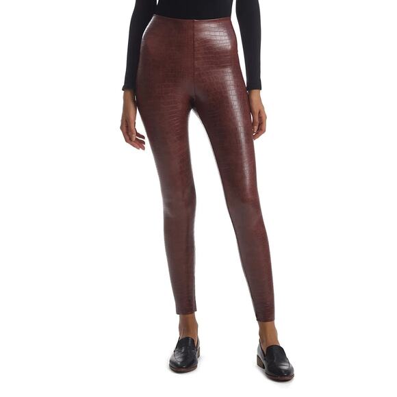 Commando NWOT Women's Faux-Leather High-Waist Leggings Brown Size M